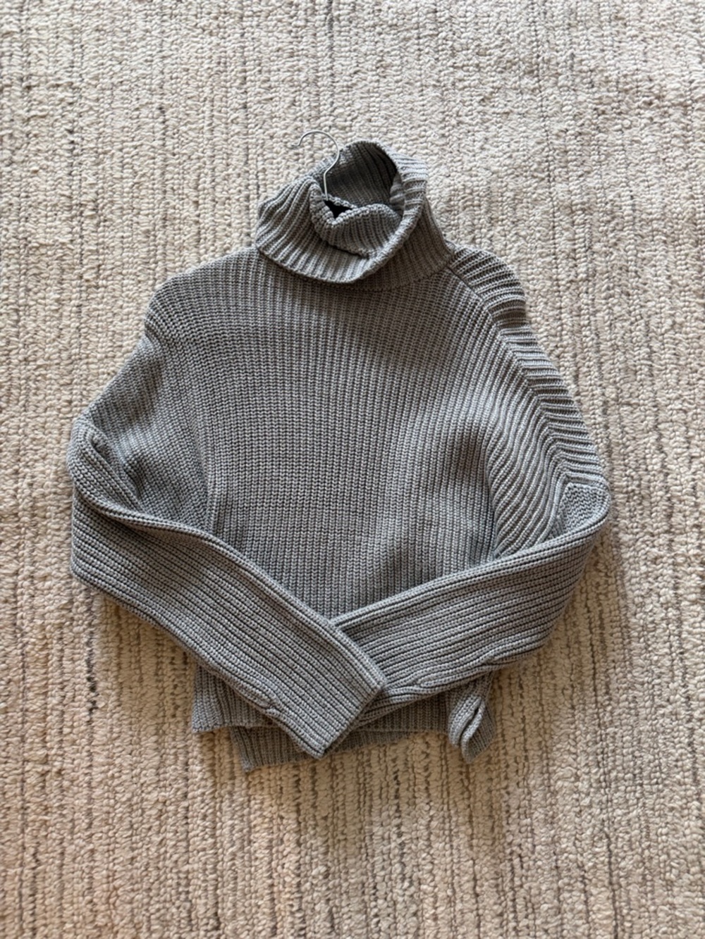 Abercrombie & Fitch Chunky Ribbed Turtleneck Sweater - Gray